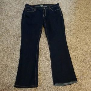 Dark wash boot leg jeans